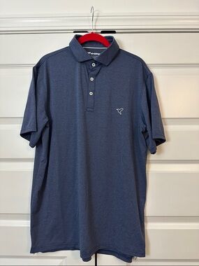 Birddogs Men's Heathered Navy Polo with Subtle Embroidered Logo